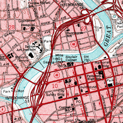 Topographic Map of Rivers Edge Park, OH