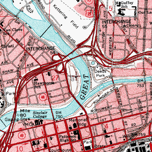 Topographic Map of Riverbend Art Center, OH