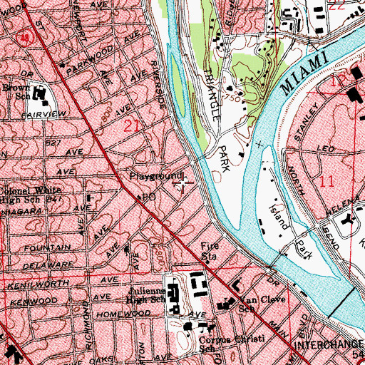 Topographic Map of Mary Avenue Park, OH