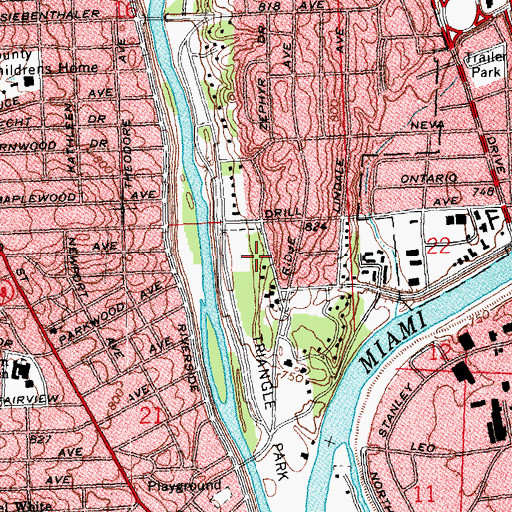 Topographic Map of Dayton Museum of Natural History, OH