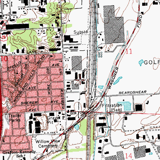 Topographic Map of Expressway North Industrial Park, OH