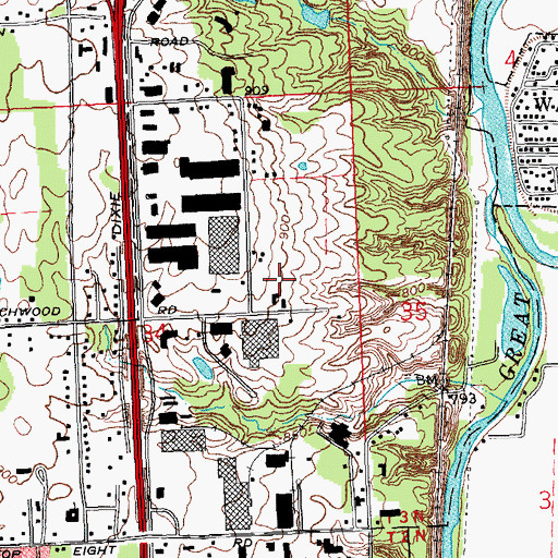 Topographic Map of Homestretch Industrial Park, OH