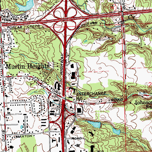 Topographic Map of Poe Industrial Park, OH