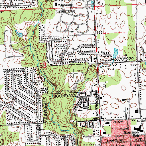Topographic Map of Art Van Atta Park, OH