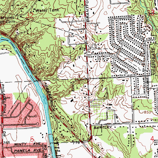 Topographic Map of Fairvalley Park, OH