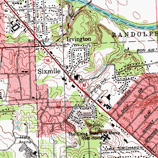 Topographic Map of Singing Woods Office Park, OH