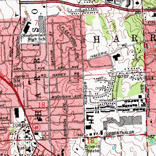 Topographic Map of McKinley Park, OH