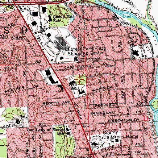 Topographic Map of Loos Park, OH