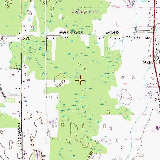 Topographic Map of Long Swamp, OH
