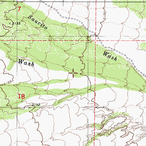 Topographic Map of Sabino Wash, AZ