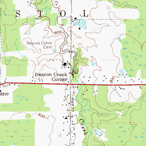 Topographic Map of Bristolville Church of the Brethren, OH