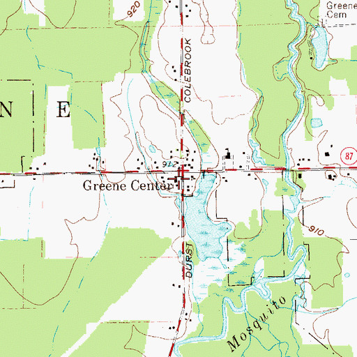 Topographic Map of Greene Community Foursquare Church, OH
