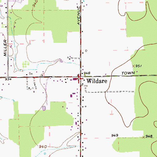 Topographic Map of Wildare United Methodist Church, OH