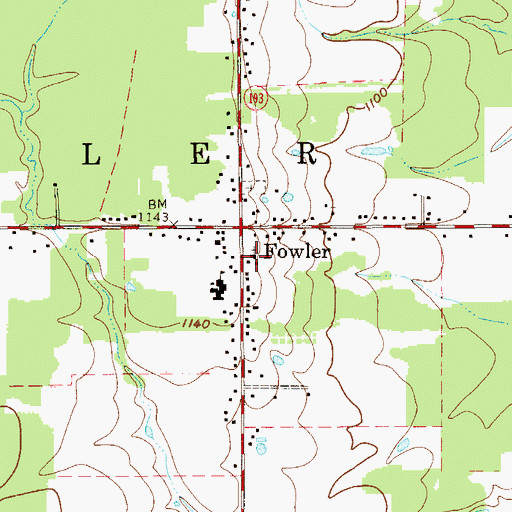 Topographic Map of Fowler United Methodist Church, OH