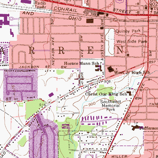 Topographic Map of York Avenue Church of God, OH