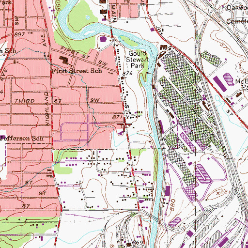 Topographic Map of Second Baptist Church, OH