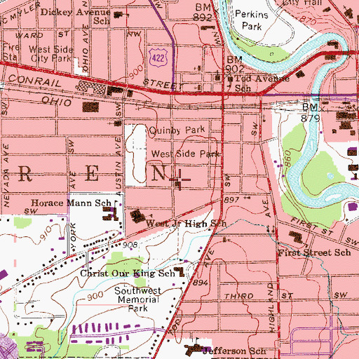 Topographic Map of Saint Mark Lutheran Church, OH