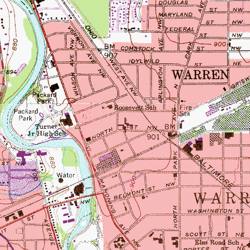 Topographic Map of Saint Josephs Catholic Church, OH