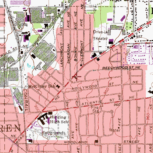 Topographic Map of McKinley Community Church, OH