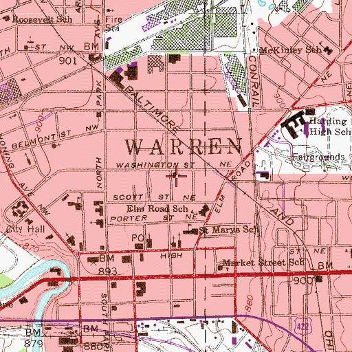 Topographic Map of First Church of Christ Scientist, OH