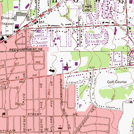 Topographic Map of Christ Episcopal Church, OH