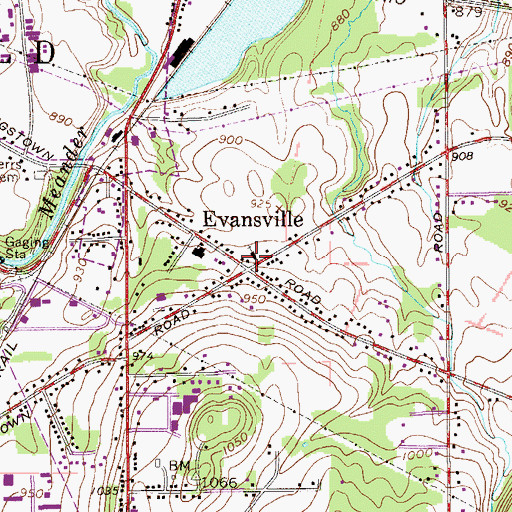 Topographic Map of Evansville Baptist Church, OH