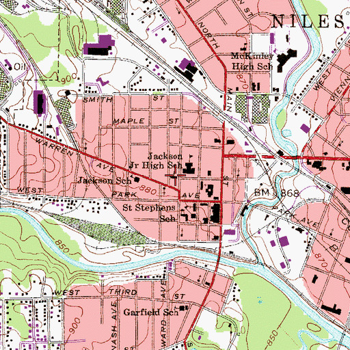 Topographic Map of Trinity Lutheran Church, OH
