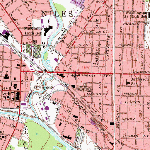 Topographic Map of Our Lady of Mount Carmel Catholic Church, OH