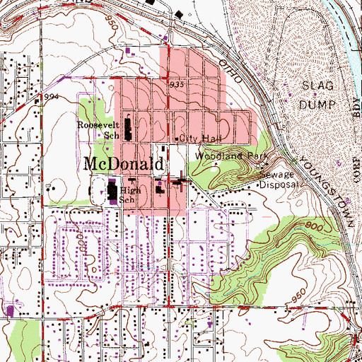 Topographic Map of Woodland Park United Methodist Church, OH