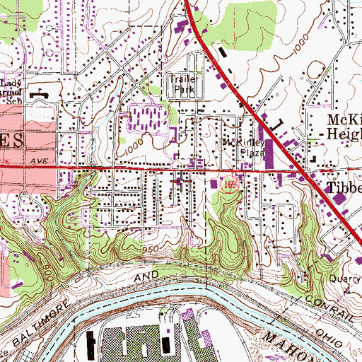 Topographic Map of Fairview United Methodist Church, OH