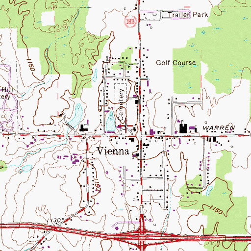 Topographic Map of Vienna United Methodist Church, OH