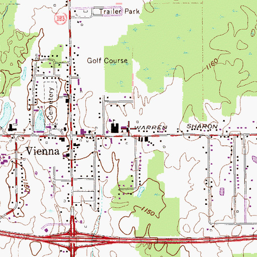 Topographic Map of Saint Vincent De Paul Catholic Church, OH