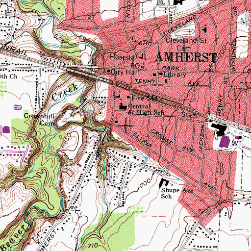 Topographic Map of Saint Peter United Church of Christ, OH