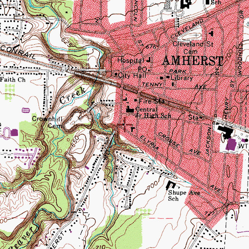 Topographic Map of Old Stone United Church of Christ, OH
