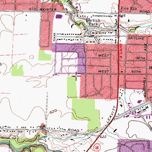 Topographic Map of Saint Nicholas Byzantine Catholic Church, OH