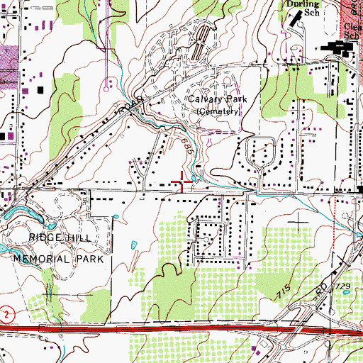 Topographic Map of Foursquare Gospel Church, OH
