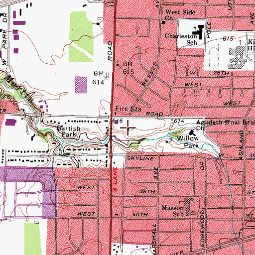 Topographic Map of First Church of Christ Scientist, OH