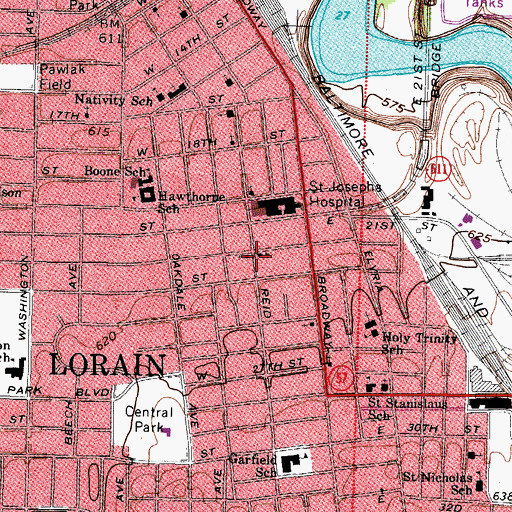 Topographic Map of Faith United Methodist Church, OH