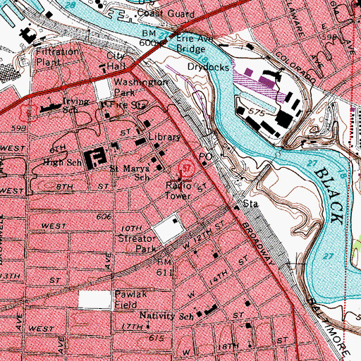 Topographic Map of New Bethel Primitive Baptist Church, OH