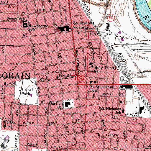 Topographic Map of The Church of Jesus Christ, OH