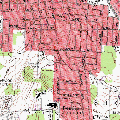 Topographic Map of Bethel Chapel, OH