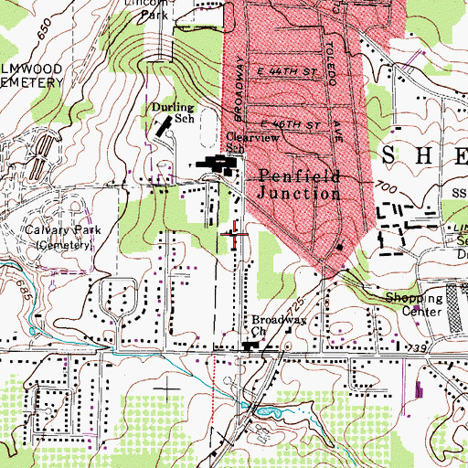 Topographic Map of Fellowship Baptist Church, OH