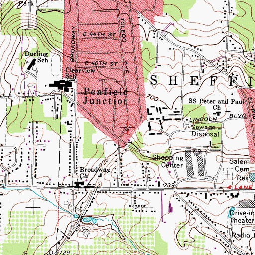 Topographic Map of Lorain Church of Christ, OH