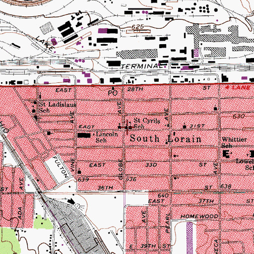 Topographic Map of Saint Cyril and Methodius Roman Catholic Church, OH