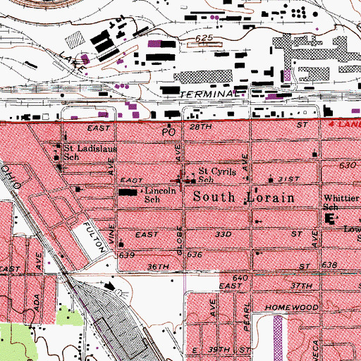 Topographic Map of Hungarian Reformed Church, OH