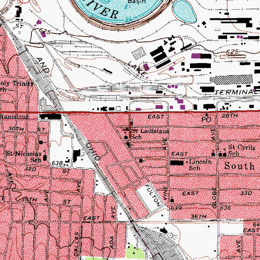 Topographic Map of Saint Ladislaus Roman Catholic Church, OH