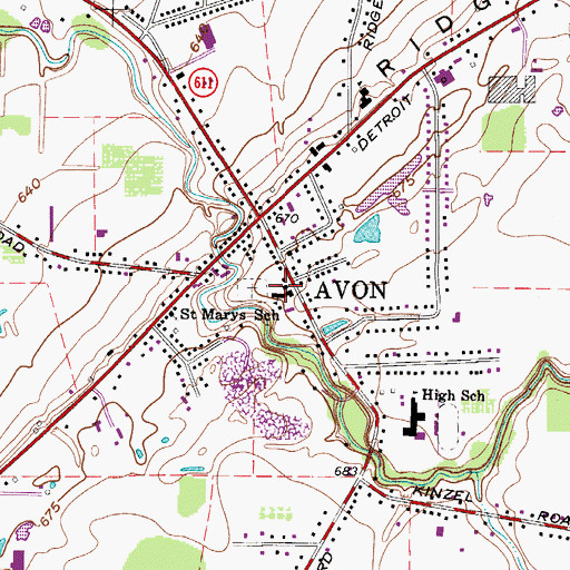 Topographic Map of Saint Mary of the Immaculate Conception Roman Catholic Church, OH