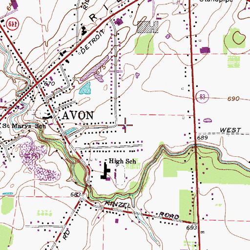 Topographic Map of Faith Lutheran Church, OH