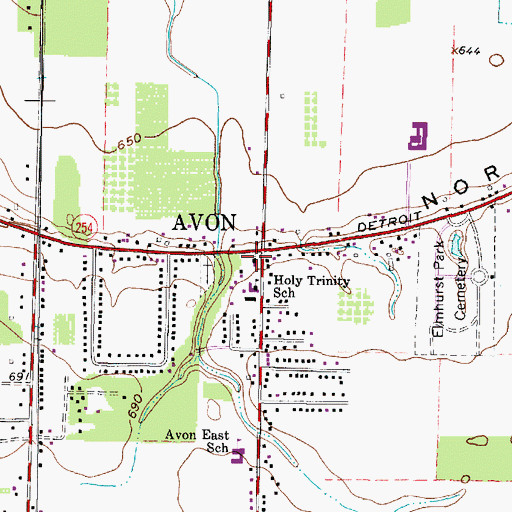 Topographic Map of Holy Trinity Roman Catholic Church, OH