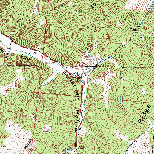 Topographic Map of Bee (historical), OH